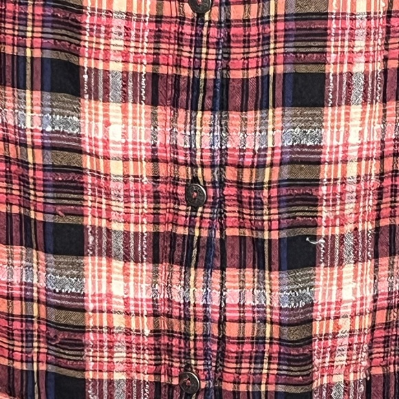 Free People Eight 8 Days A Week Plaid Shirt Dress Tunic Women’s Size L NWOT - Picture 4 of 9